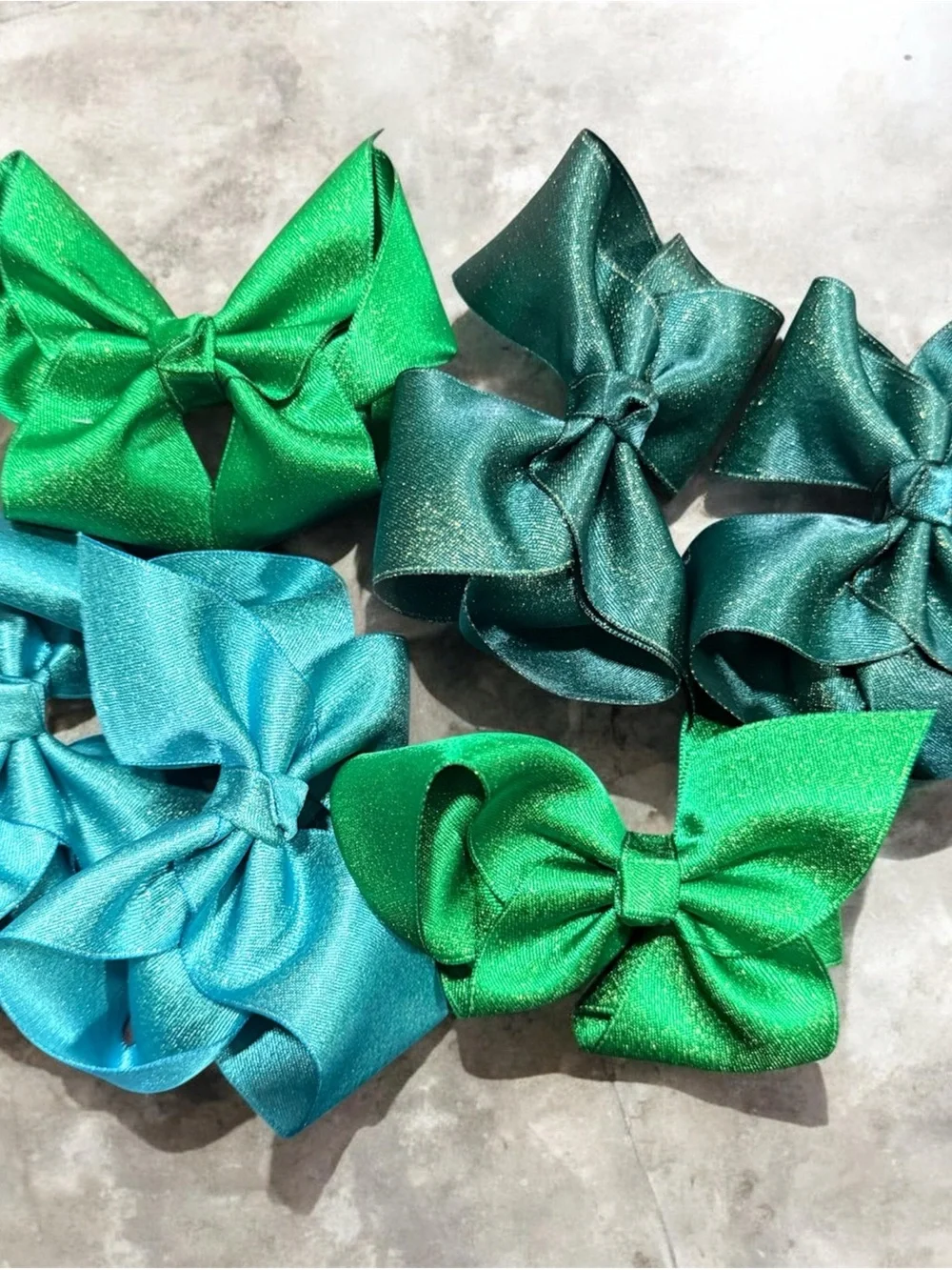 Kids Hair Bows - Teal & Emerald Set